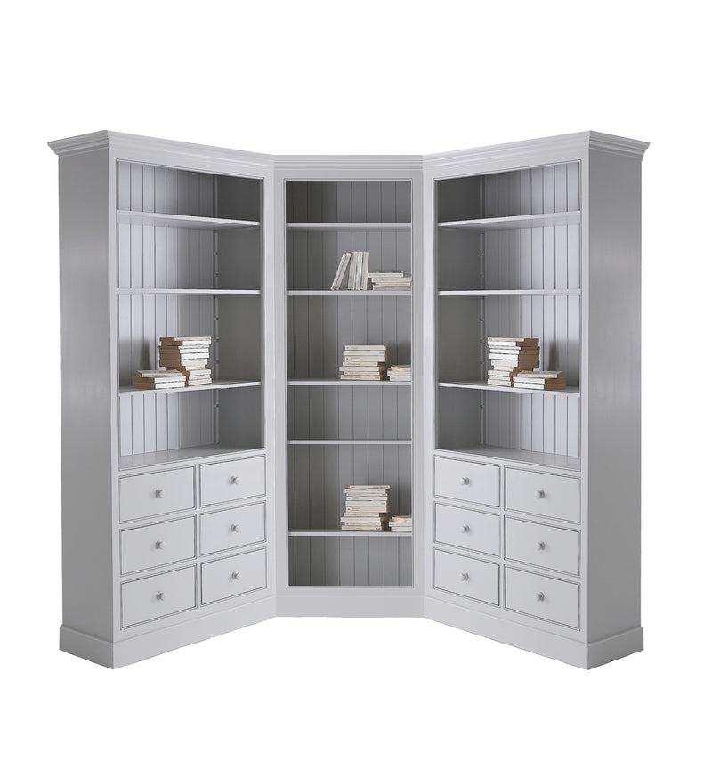 Corner Bookcase Light Grey