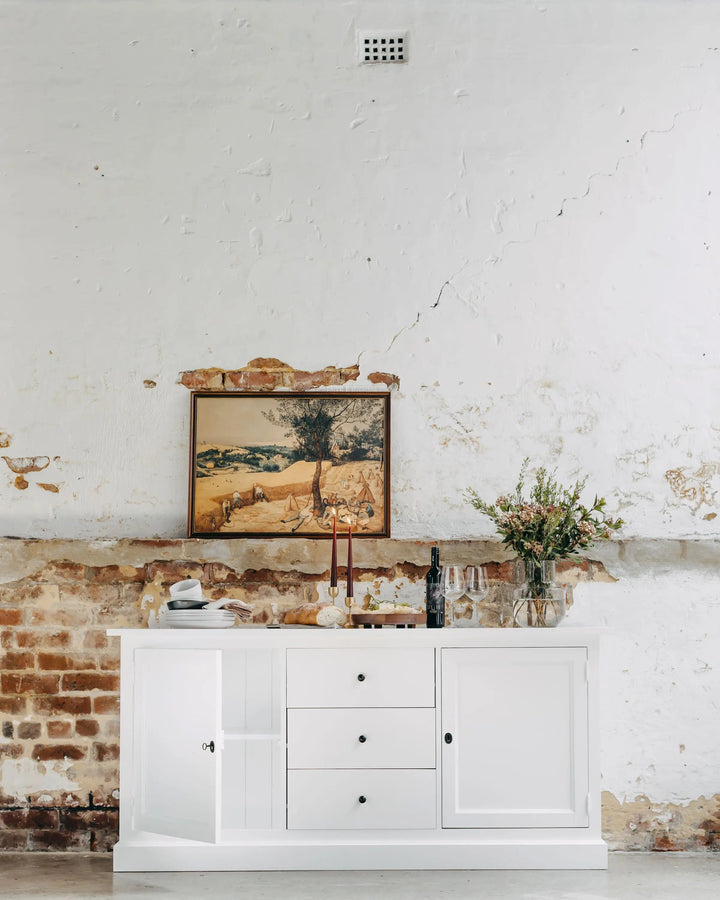 New England Buffet - Polar White | Rustic Charm Interiors