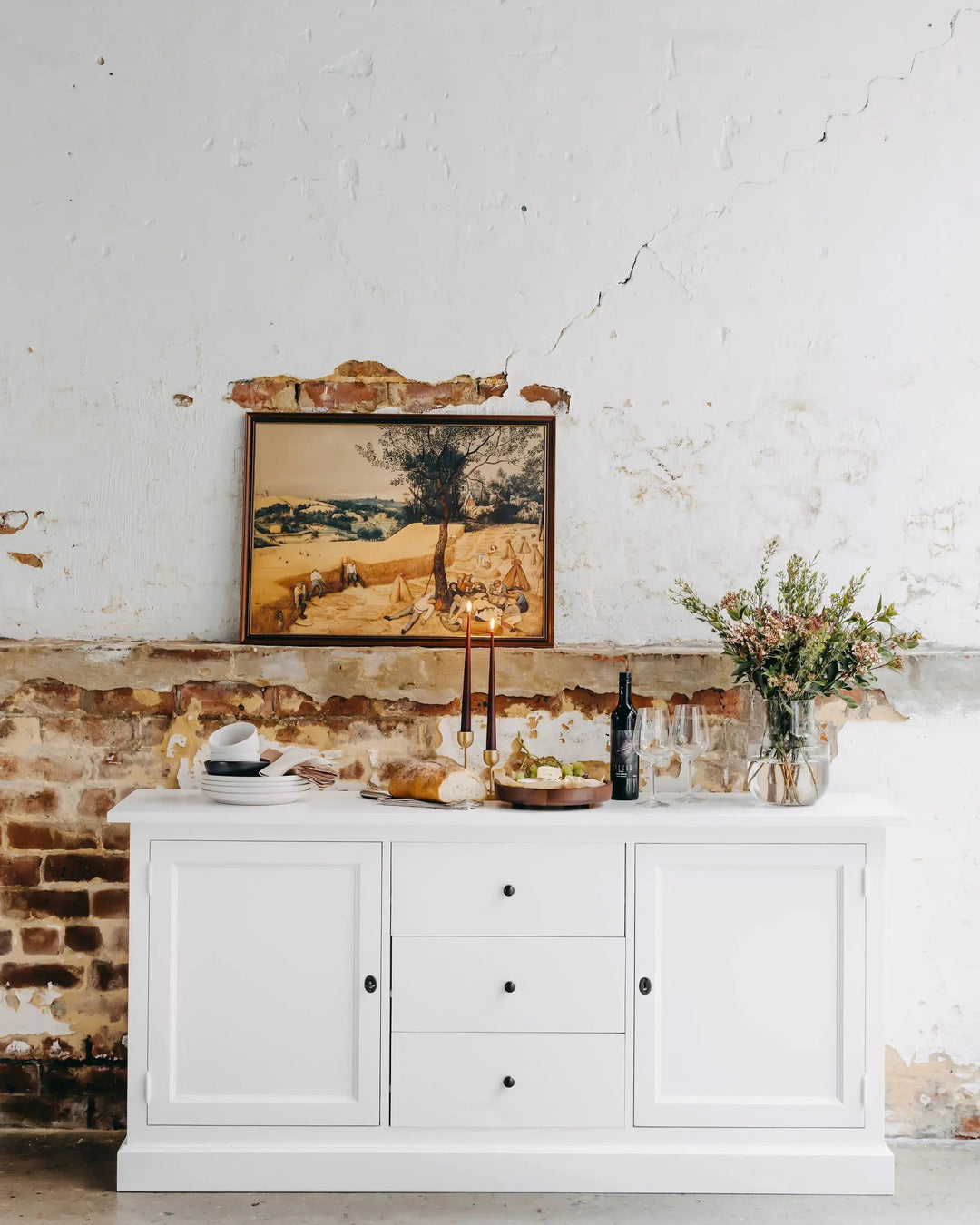 New England Buffet - Polar White | Rustic Charm Interiors