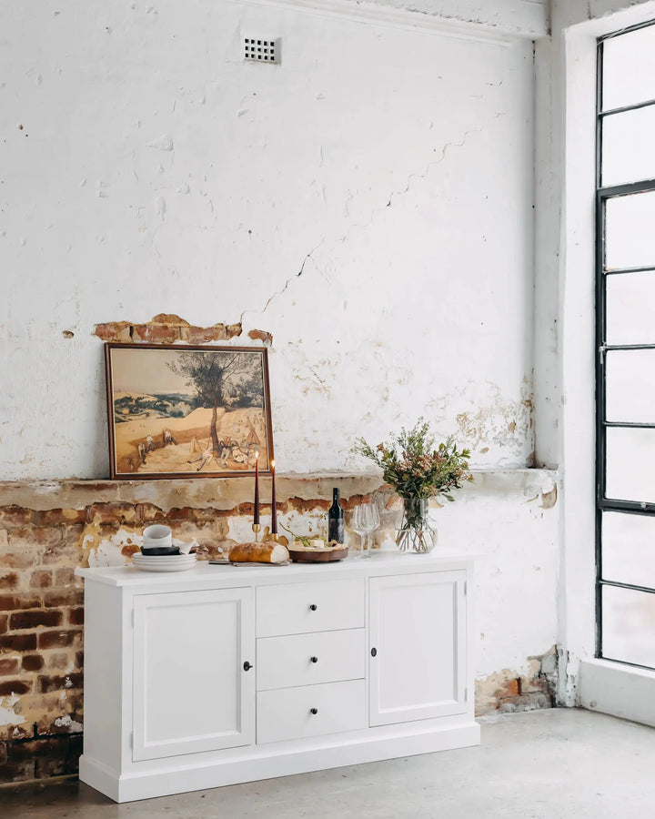 New England Buffet - Polar White | Rustic Charm Interiors