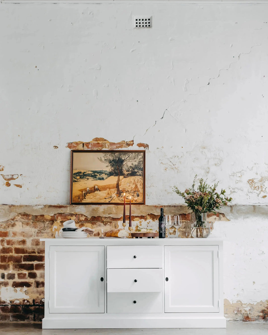 New England Buffet - Polar White | Rustic Charm Interiors