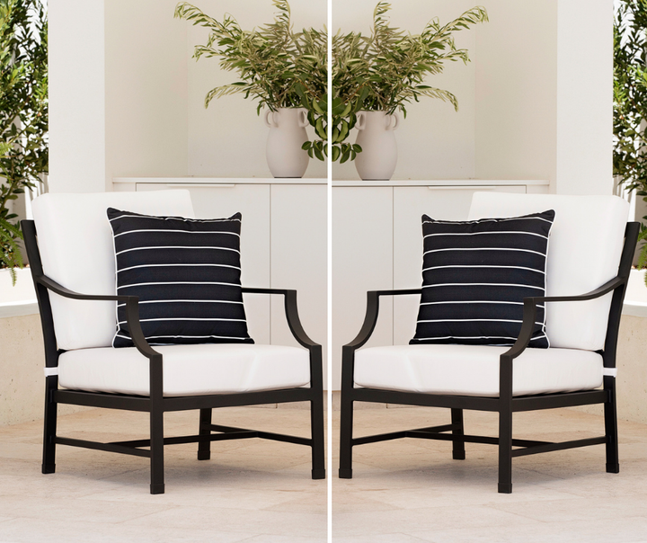 Portofino Armchair Pair Bundle - Black