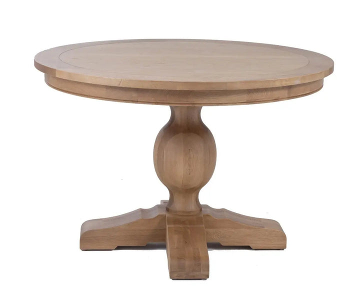 Round Dining Table on whiite background | Priory Round Dining Table | Rustic Charm Interiors