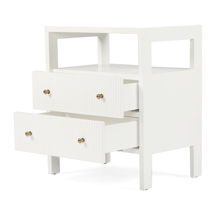 Aubrey Bedside Table in White