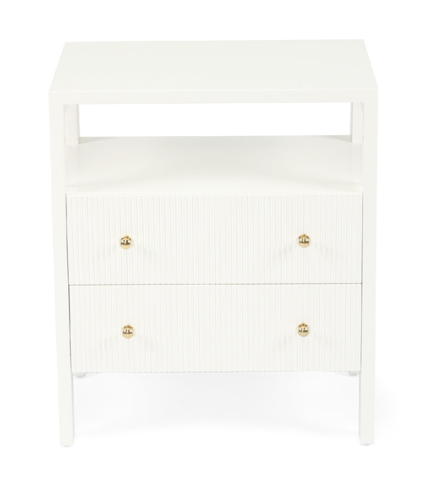 Aubrey Bedside Table in White