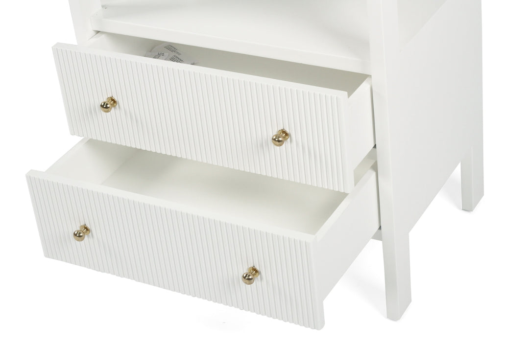 Aubrey Bedside Table in White