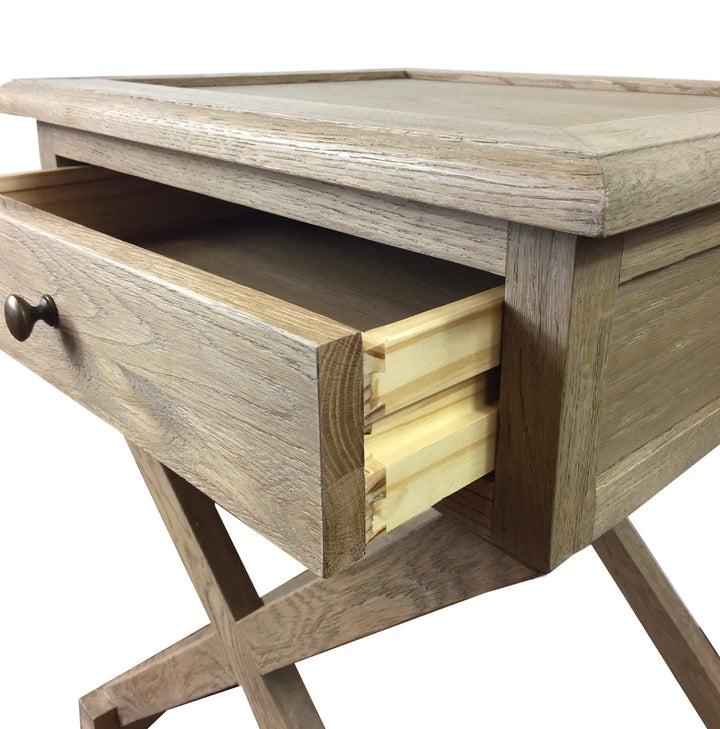 Knox Bedside Table - Weathered Oak