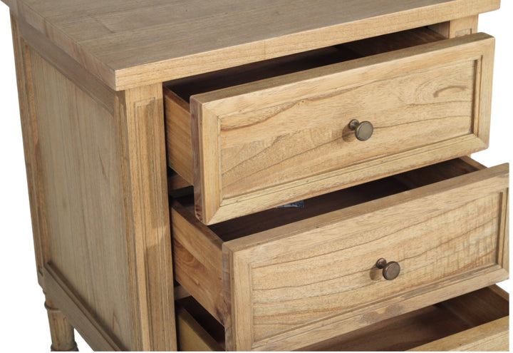 Coralie 3 -Drawer Bedside in Natural