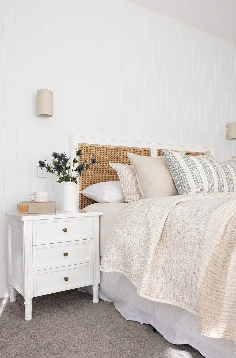 Coralie 3 -Drawer Bedside in White