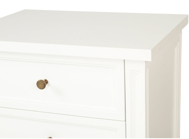 Coralie 3 -Drawer Bedside in White