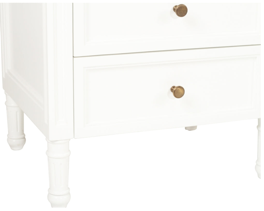 Coralie 3 -Drawer Bedside in White