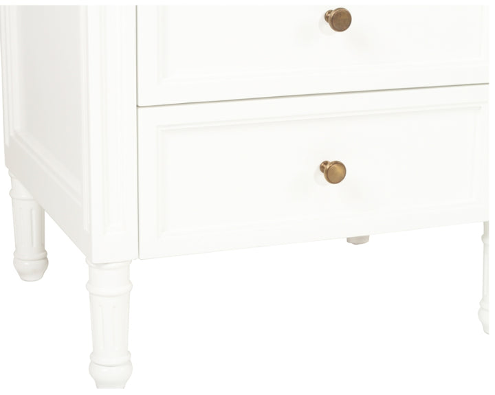 Coralie 3 -Drawer Bedside in White