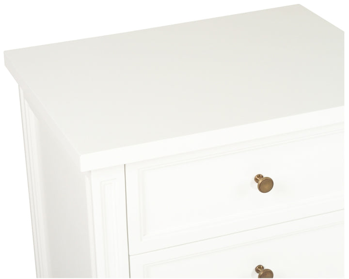 Coralie 3 -Drawer Bedside in White