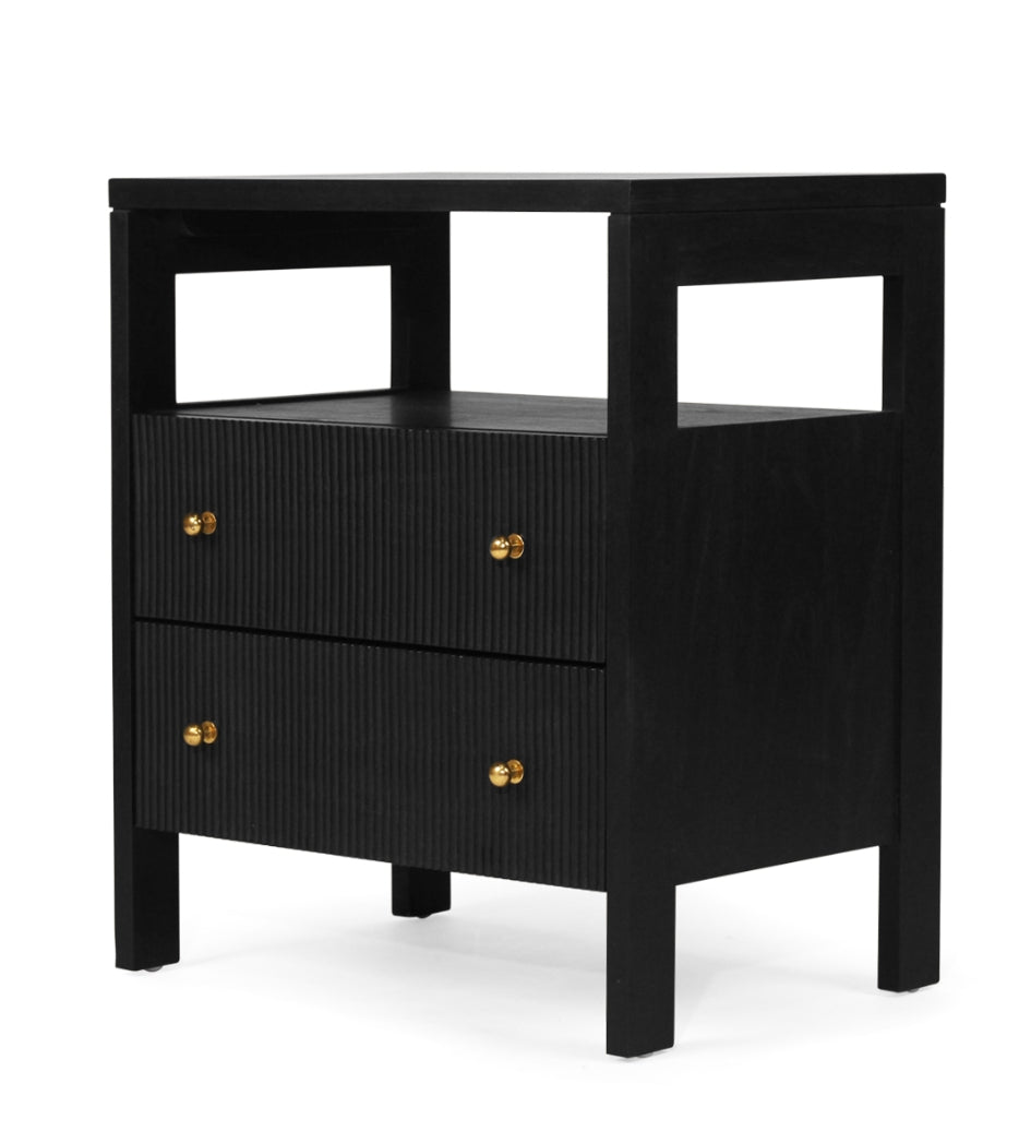 Aubrey Bedside Table in  Black