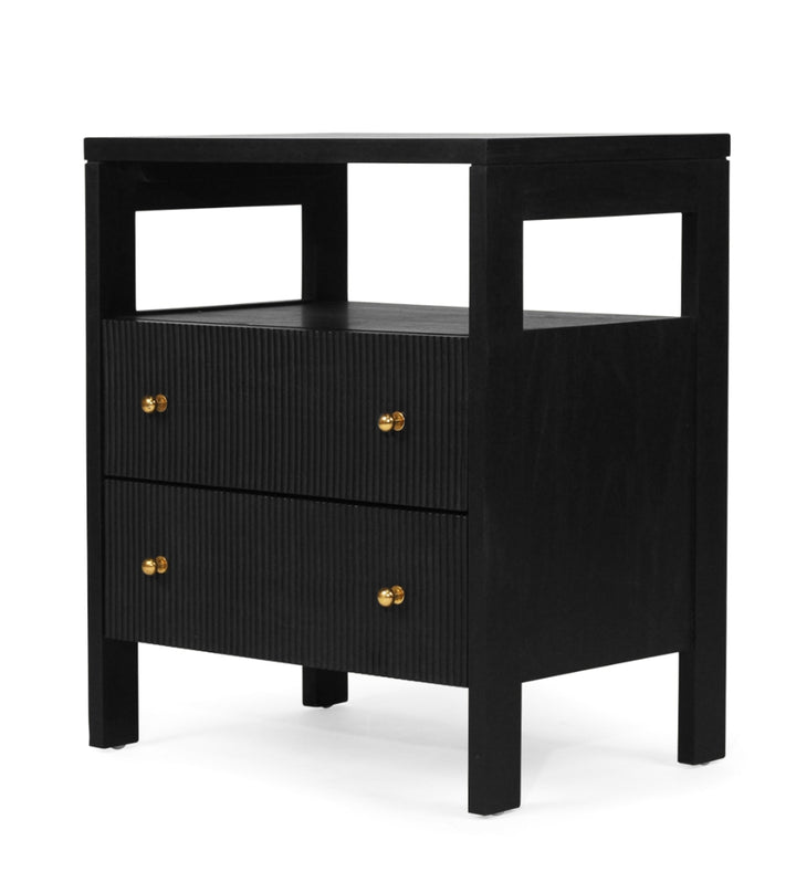 Aubrey Bedside Table in  Black