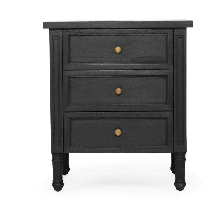 Coralie 3 -Drawer Bedside in Black