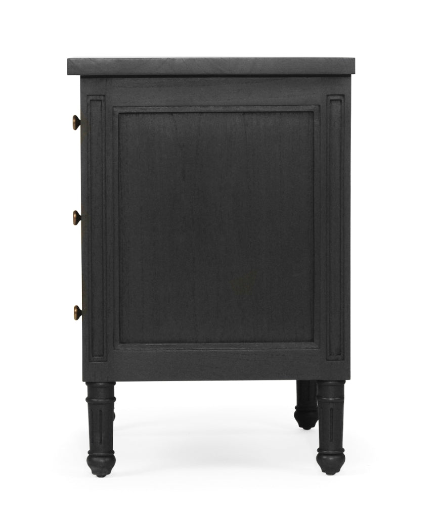 Coralie 3 -Drawer Bedside in Black