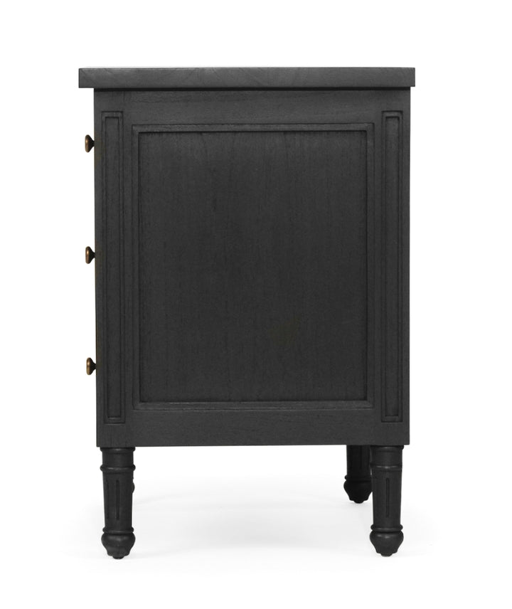 Coralie 3 -Drawer Bedside in Black