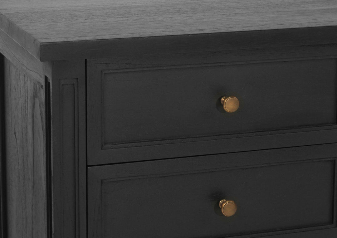 Coralie 3 -Drawer Bedside in Black