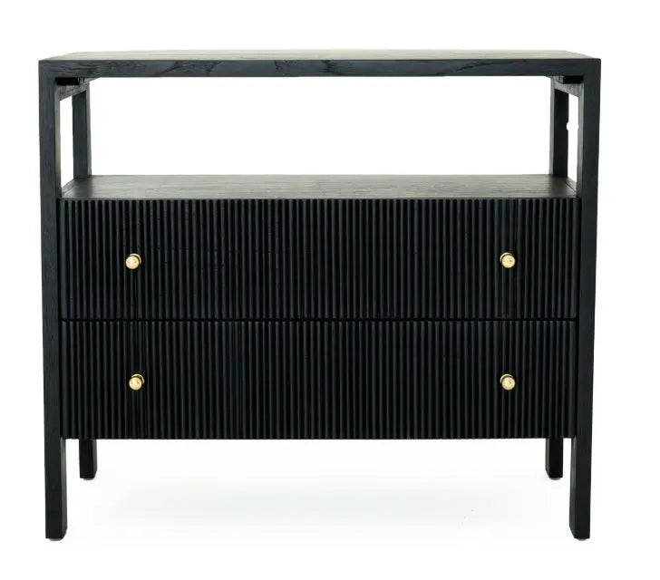 Aubrey Nightstand in Black Rustic Charm Interiors