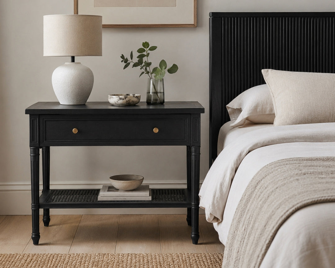 Coralie Nightstand in Black - 90cm
