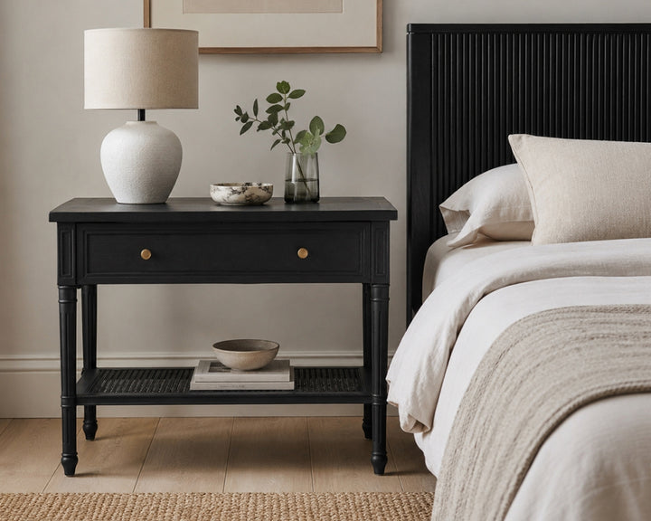 Coralie Nightstand in Black - 90cm