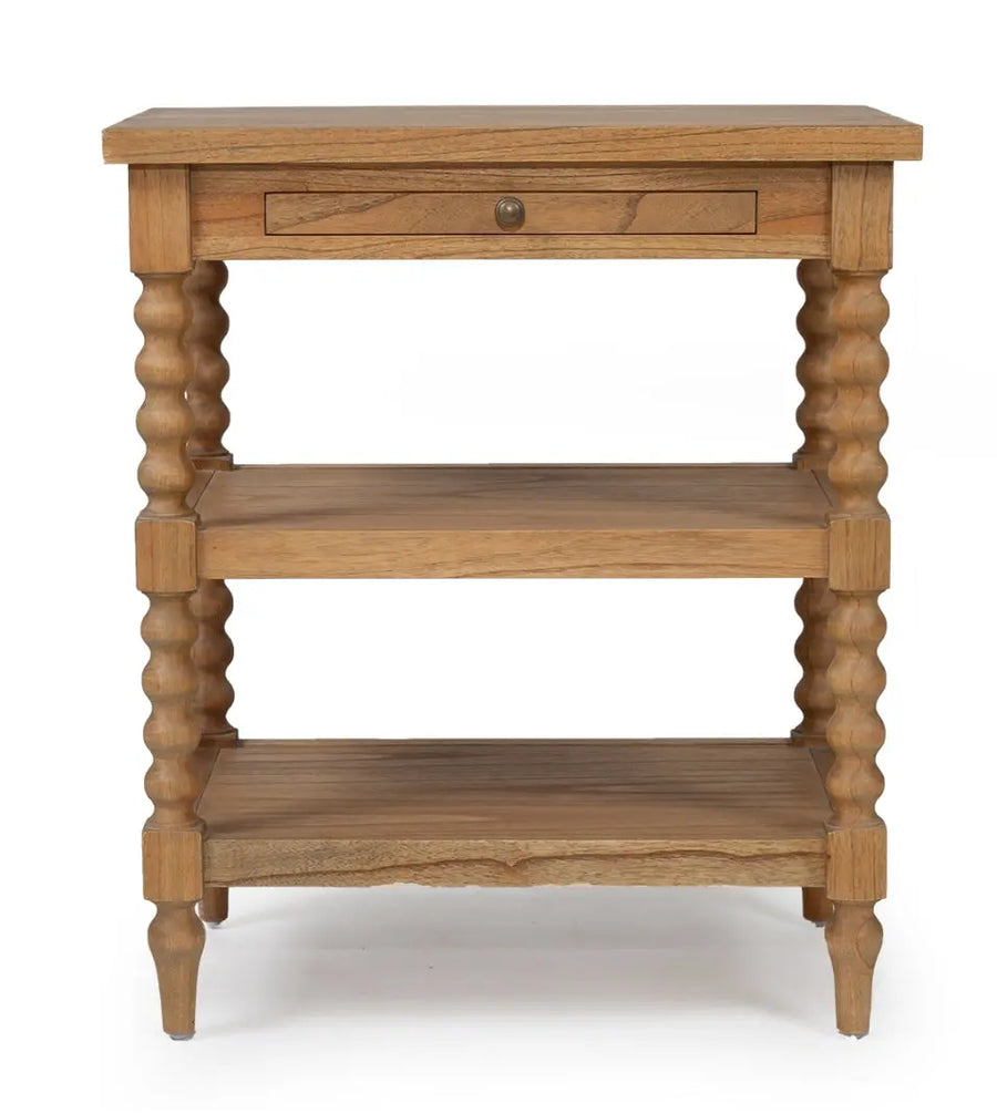 Barley Twist Bedside in Natural Rustic Charm Interiors