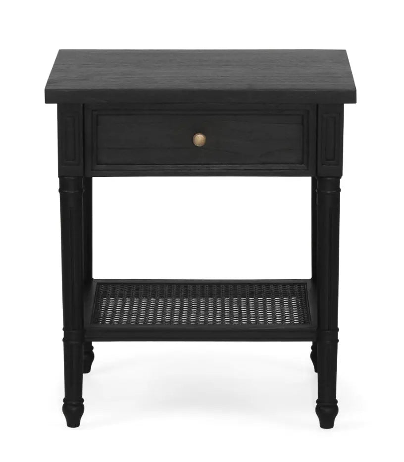 Coralie Bedside in Black Rustic Charm Interiors