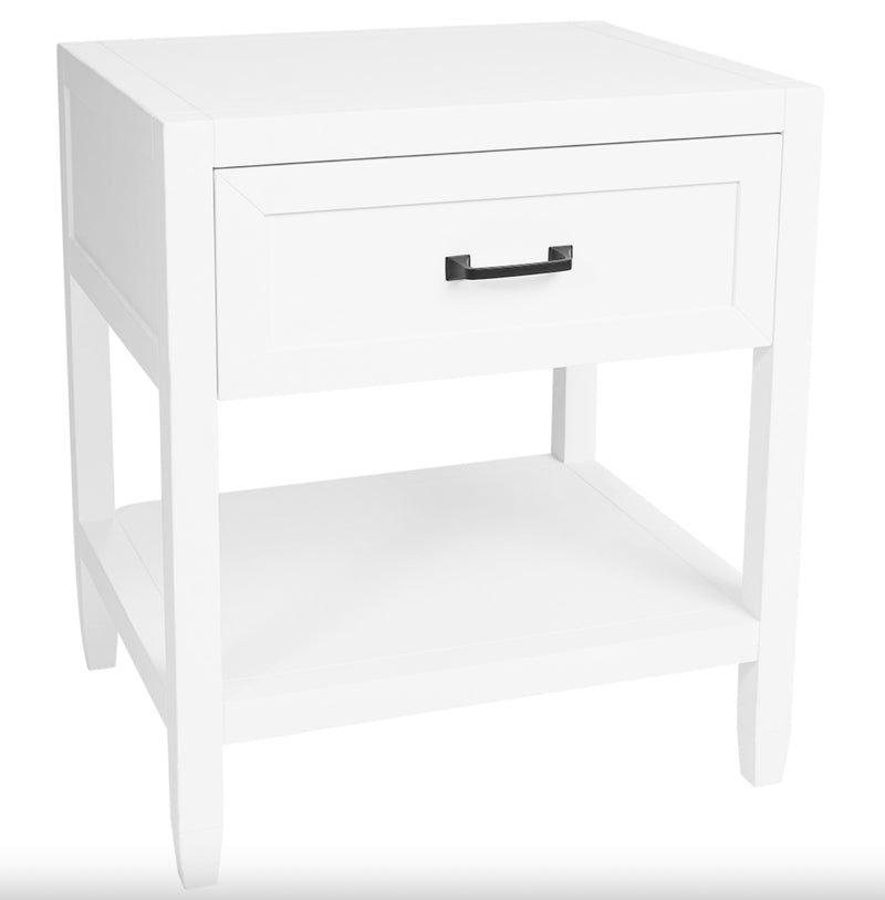 Cabot Bedside Table with Black Hardware