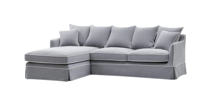 Claremont 3 Seater Chaise Sofa in Grey - Left