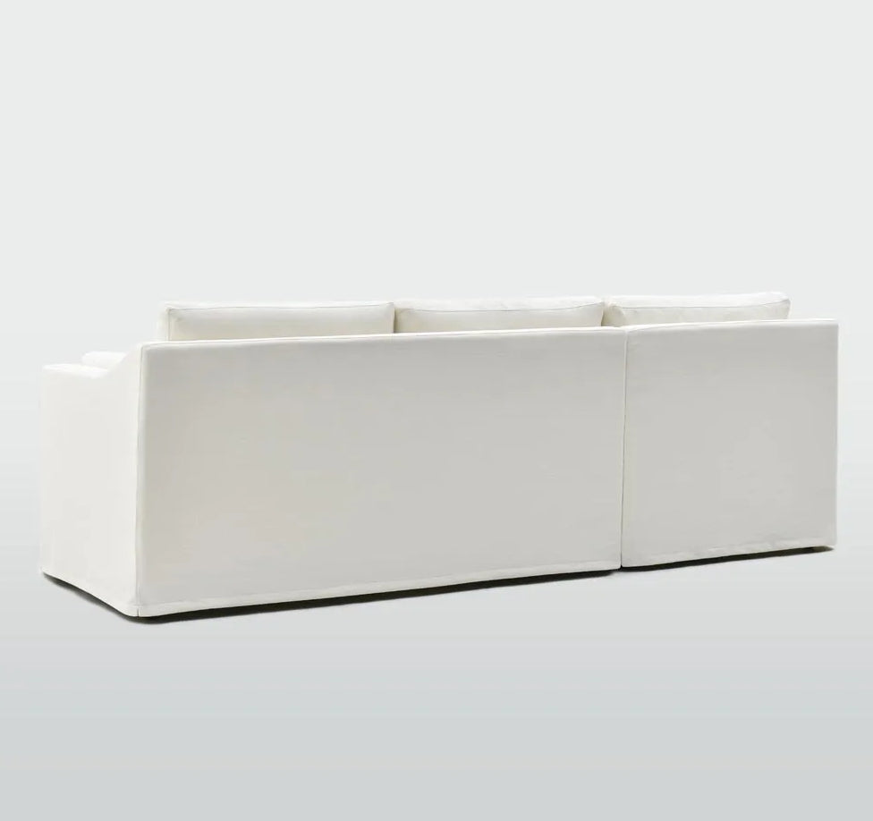 Addison 3 Seater Chaise Sofa in Ivory - Right