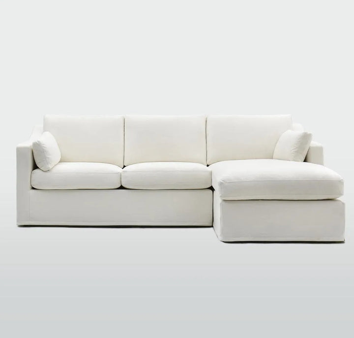 Addison 3 Seater Chaise Sofa in Ivory - Right