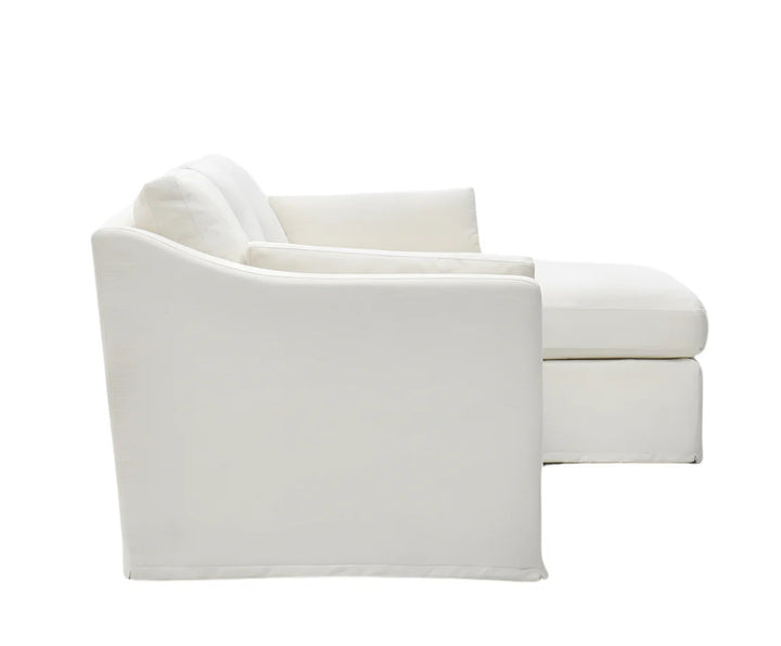 Addison 3 Seater Chaise Sofa in Ivory - Right