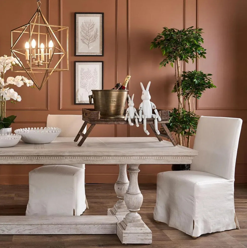 Romano Slip Covered Dining Chair - White