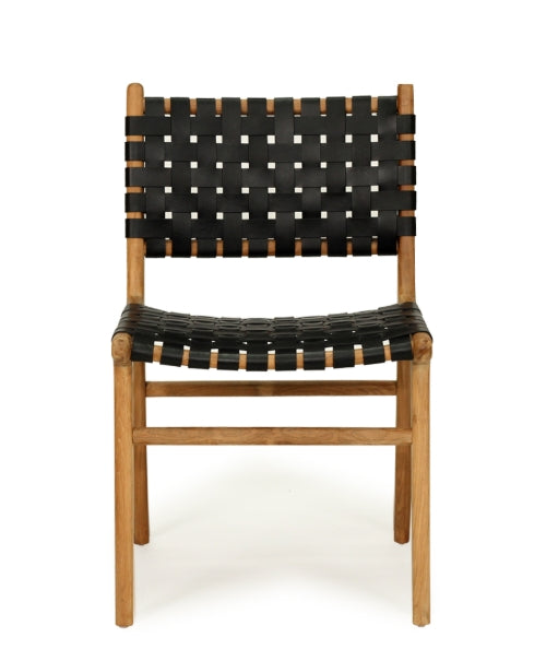 Luca Leather Dining Chair - Black