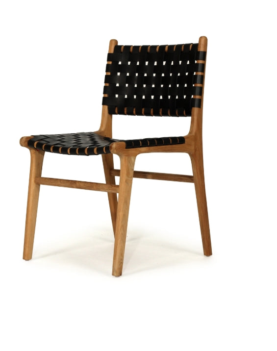 Luca Leather Dining Chair - Black