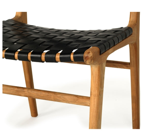 Luca Leather Dining Chair - Black
