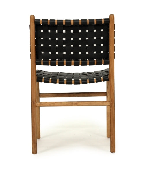 Luca Leather Dining Chair - Black