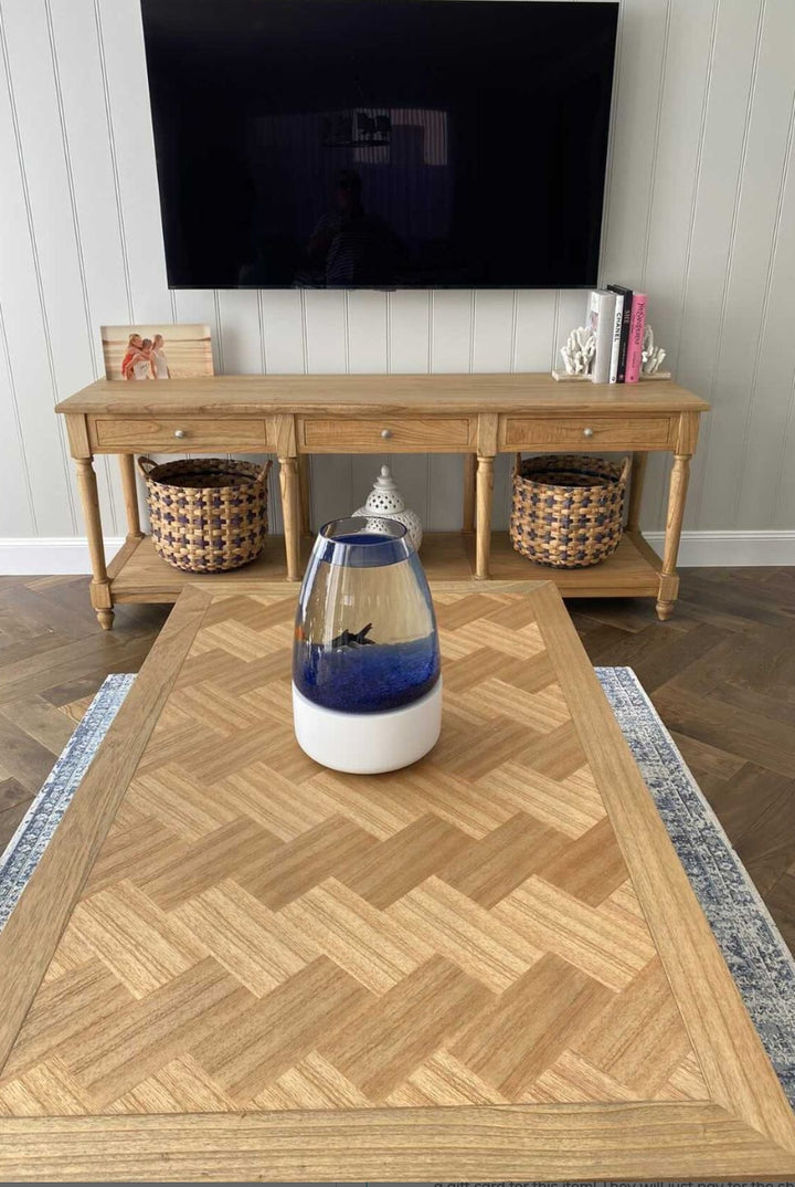 Barley Twist Coffee Table - Herringbone Top