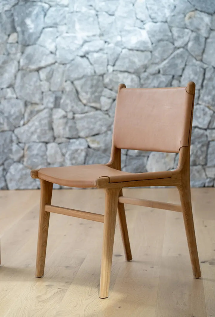 Sutton Leather Dining Chair - Nude