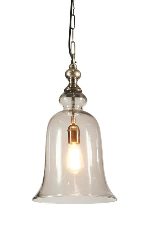 East Hampton Glass Pendant in Silver