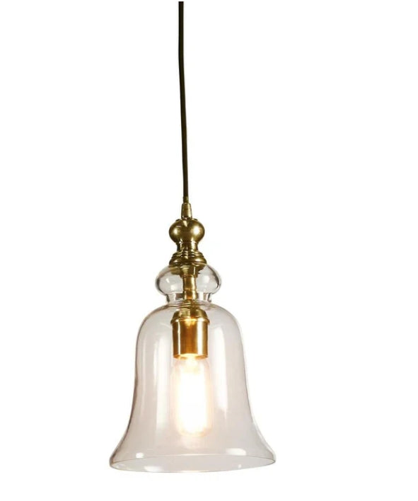 East Hampton Glass Pendant in Brass