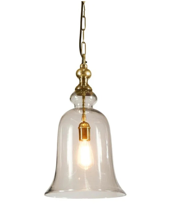 East Hampton Glass Pendant in Brass