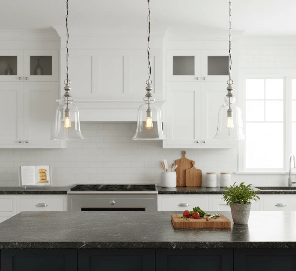 East Hampton Glass Pendant in Silver
