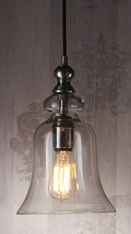 East Hampton Glass Pendant in Silver