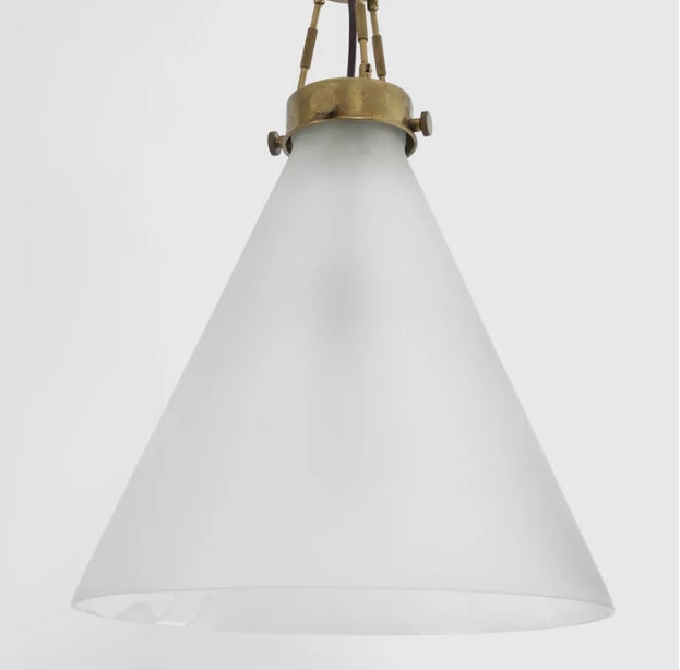 Glasden Glass Pendant in Brass - Large - Frosted Glass