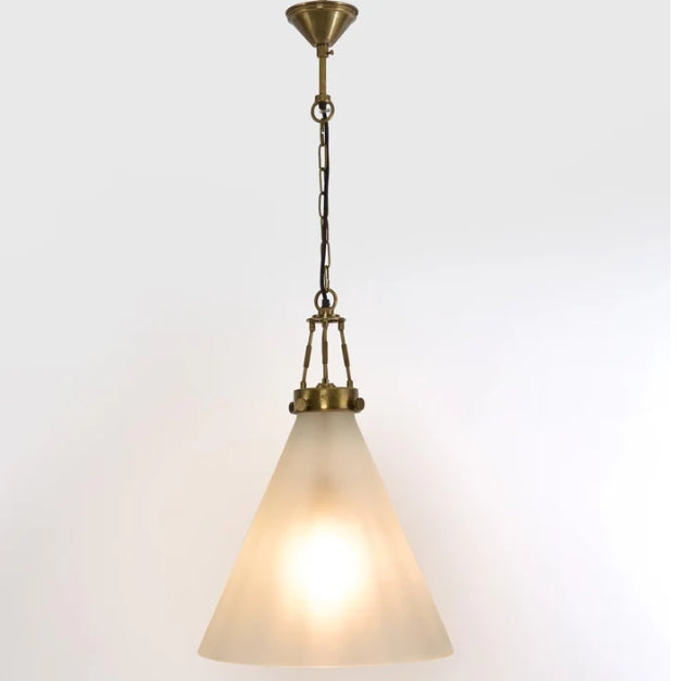 Glasden Glass Pendant in Brass - Large - Frosted Glass