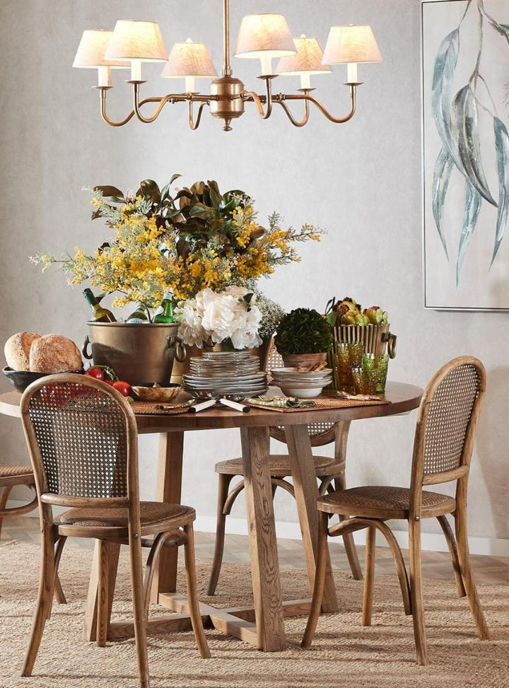 Andie Chandelier- Brass & Ivory Shades