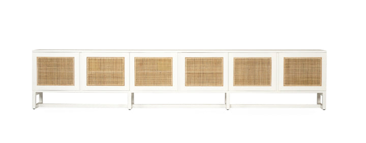 Denver TV Entertainment Unit in White- 6 Door