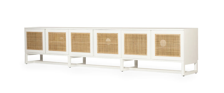 Denver TV Entertainment Unit in White- 6 Door